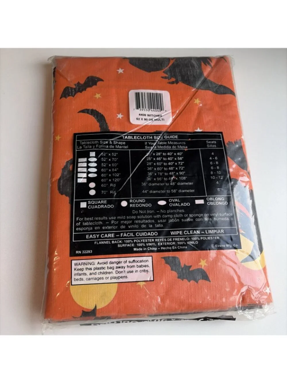 Vintage Halloween Witch Kitchen Tablecloth Flannel Backed Vinyl Rectangle 52x90”